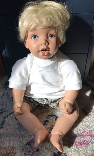 21” Vtg 1993 Pat Secrist/johannes Zook Vinyl Realistic Baby Toddler Doll