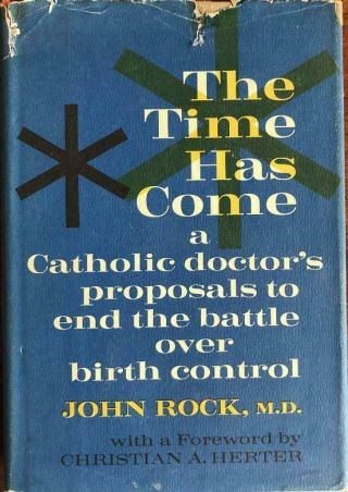 John Rock (invented The " Pill ") - Signed Card With Vintage Book By Him