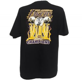 2002 Los Angeles Lakers 3 Peat Shirt Kobe Shaq Nba Champions Tee Mens Xl Black