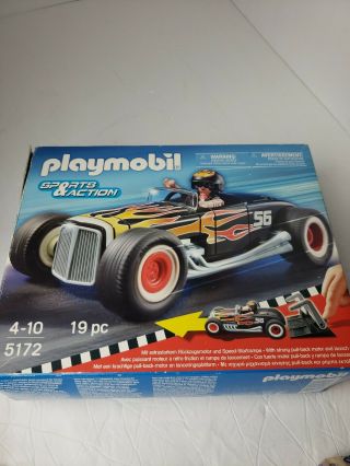 Vintage Playmobil 5172 Sports &action Race Car W/ Box And All Parts Euc