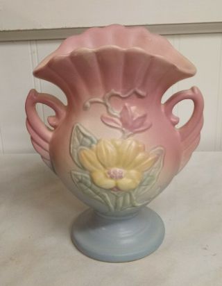 Vintage Hull Art Pottery Vase 12 6 1/2 Usa Floral Pattern In Yellow,  Blue,  Pink