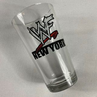 Wwf York Glass Vtg World Wrestling Federation Nyc Drink Cup Beer Wwe Pint Ny