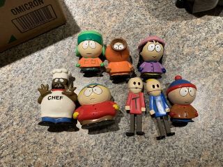 Vintage 1998 Fun 4 All South Park Set Of 8 Figures Chef Kyle Cartman