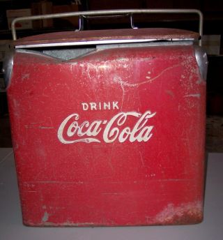 Vintage Coca - Cola Cooler Ice Chest By Acton Mfg.  Co.  - Metal