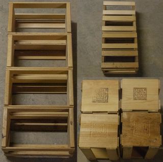 (4) Vintage Napa Valley Wooden Crate Cd Storage Holder - Square Logo