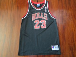 Vtg Nba Champion Jersey Michael Jordan Chicago Bulls Black Youth Xl