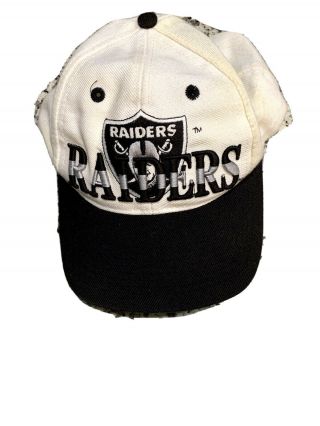 White Los Angeles Raiders Vintage Snapback Hat Cap Oakland Las Vegas Oakland