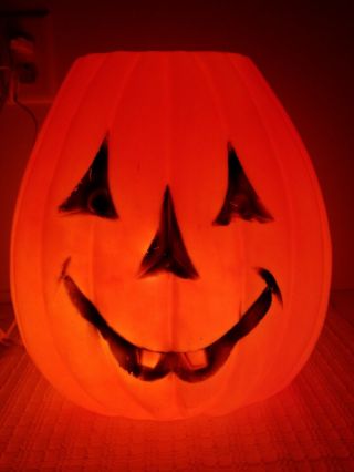 Vintage Halloween Pumpkin Light Up Blow Mold Jack O Lantern 13 "