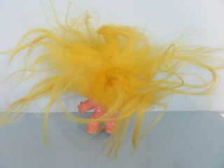 Vintage 60 ' s Unmarked Troll 2.  5” - Thick Yellow Hair Light Blue Eyes 3