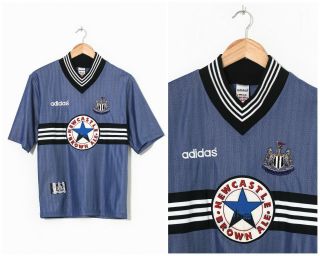 90s Vintage Mens Adidas Newcastle Football Jersey Shirt Blue Size S