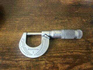 Vintage Brown & Sharpe 1 No.  1 0 - 1 " Micrometer Made In Usa