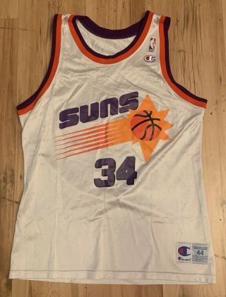 Vintage Champion Phoenix Suns Charles Barkley Jersey Mens Large (44) White