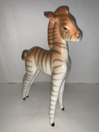 Vintage Lomonosov Russian Porcelain Baby Giraffe Colt Standing Ceramic Figurine
