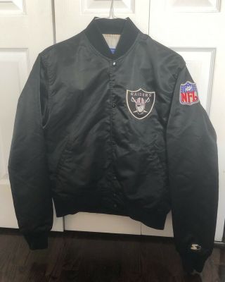 Oakland La Raiders 90s Starter Bomber Satin Jacket Proline Authentic Size M