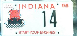 Indianapolis In Speedway License Plate 1995 500 Festival Start Your Engines 14