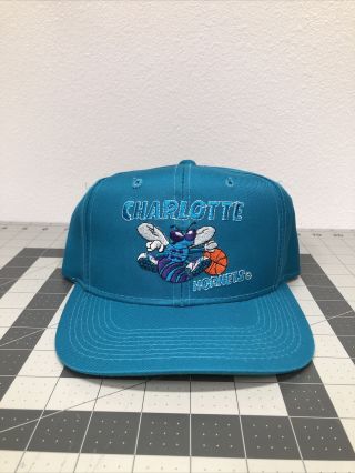 Vintage 90s Charlotte Hornets The G Cap Youngan Snapback Hat Cap Nba Plain Logo