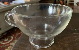 Vintage Heavy,  Clear Glass Canning Funnel With Handle
