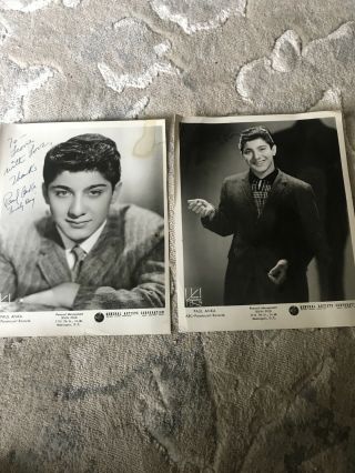 2 Paul Anka Singer And Actor Autograph,  Signed Vintage Photo.   2