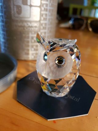 Swarovski Silver Crystal Vintage " Owl " W/box