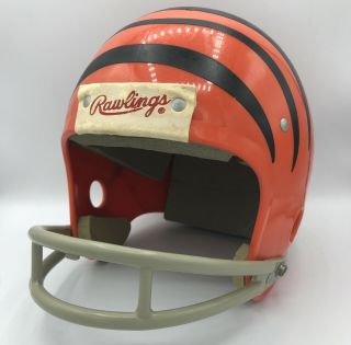 Vintage Rawlings Cincinnati Bengals Nfl 2 Bar Football Helmet Youth Large Hnfl - N