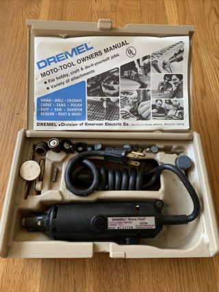 Vintage 1970s Dremel Model 370 - 5 Moto - Tool Kit Attachments Case Rotary