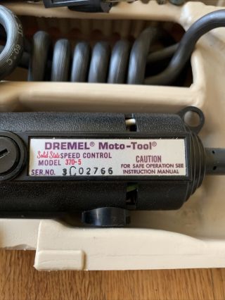 Vintage 1970s Dremel Model 370 - 5 Moto - Tool Kit Attachments Case Rotary 3