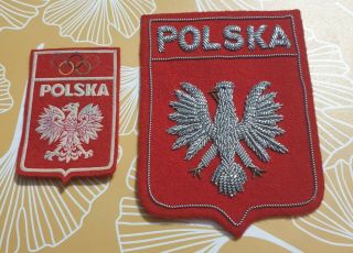 2xpolish Olympic Committee - Olympics Munchen 1972 Old Patches