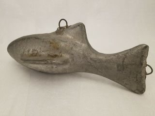 Vintage 10 Lb Lead Decoy Fish Down Rigger Sinker Fishing Weight Aprox 9.  25 Long