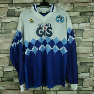 Vintage Pescara Calcio Jersey By Pienne Long Sleeves White Blue Sz L