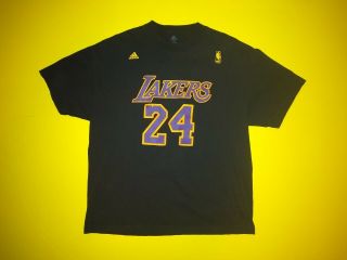 Kobe Bryant Los Angeles Lakers Jersey T - Shirt Men’s Black Mamba Adidas 24 2xl