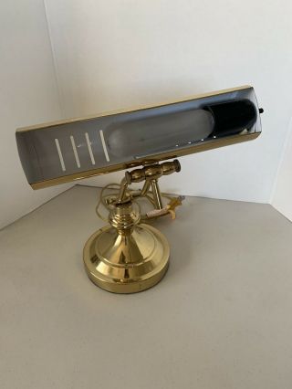 Vintage Underwriters Laboratories Portable Brass Piano Bankers Student Desk Lamp 3