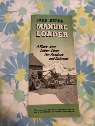 Vtg 1946 John Deere Manure Loader Brochure Booklet