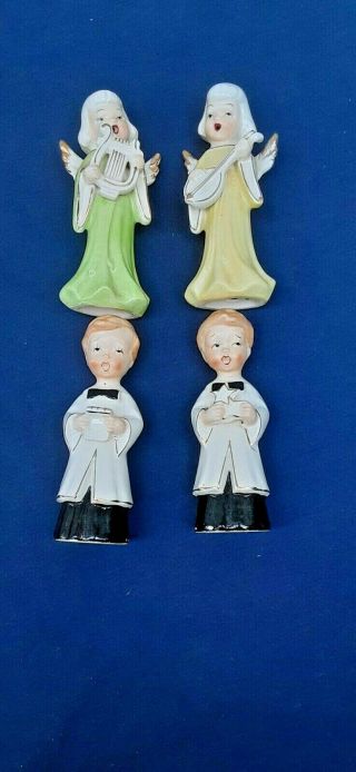 Vintage Ceramic Figurines Choir Boys And Angels Christmas Japan