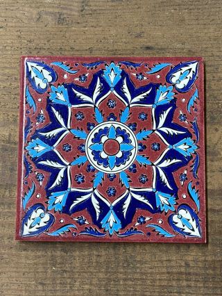 Vintage Tile Ikaros Rhodes Greece Hand Painted