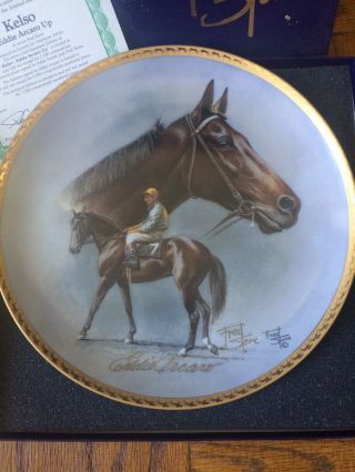 Fred Stone Kelso Plate Signed By Fred Stone And Jockey Eddie Arcaro 2