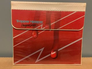 Trapper Keeper Designer Series Vintage Mead Rare Zigzag Drip 80s Red