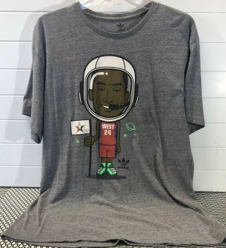 Kobe Bryant Los Angeles Lakers Adidas Nba Astronaut T - Shirt 24 Gray - Xl Rare