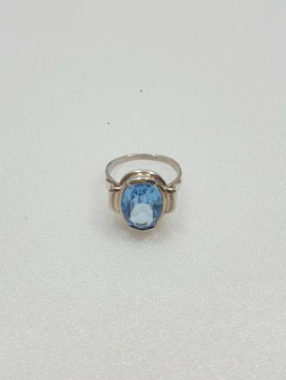 Vintage.  925 Sterling Silver Ring With Light Blue Stone