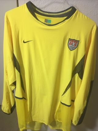 Nike Us Usa Soccer Jersey Yellow Goal Keeper Soccer Sz Xl