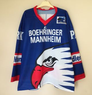 Adler Mannheim 12 Bozon Signed Ice Hockey Jersey Shirt Trikot Starter