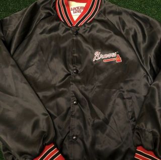 Vtg 90s Atlanta Braves Satin Jacket Mlb Rare Vintage Jacket Mens Size M