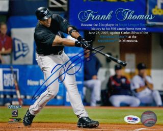 Frank Thomas White Sox Blue Jays Autographed Signed 8x10 Photo Baseball Psa/dna