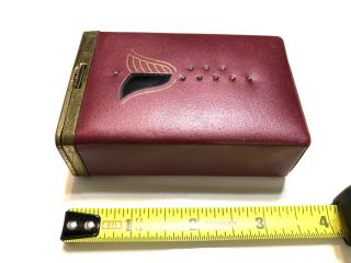 Vintage PRINCESS GARDNER Leather Cigarette Case With Locking Flip Top Lid 2