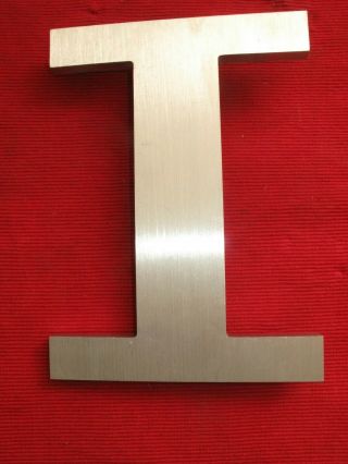 Vtg Mcm Brushed Aluminum Letter I Capital Letter 10 " Alphabet Letter Blocks 2