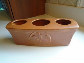 Vintage Three Hole Rrp Co.  Robinson Ransbottom Brown Rectangle Ceramic Planter