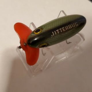 Vintage Fred Arbogast Jitterbug Lure With Plastic Lip In Scale No Eye Shado