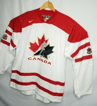 Nike Team Canada Hockey Jersey Size Large Mens White Iihf Sewn Stitched
