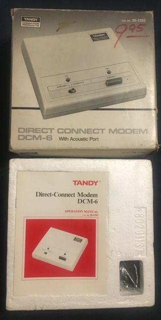 Vintage Tandy Direct Connect Modem Dcm - 6 W/acoustic Port Cat 26 - 1393