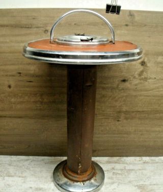 Vintage Art Deco Chrome Metal Floor Ashtray Smoking Stand 24 