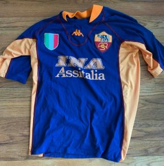 As Roma 2001 - 2002 Third Shirt Adult Small Kappa Rare Vintage Football Shirt